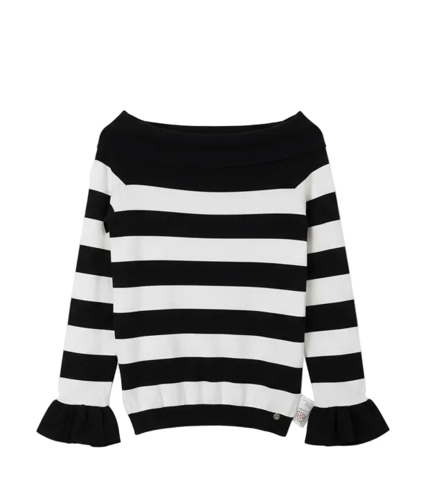 Maglia Righe Liujo L Bianca Nera