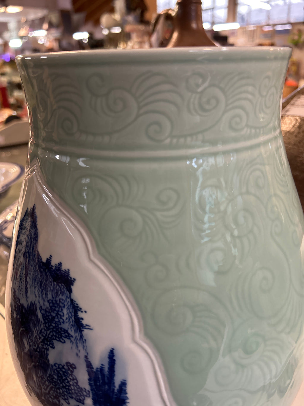 Vaso Cinese con disegno blu