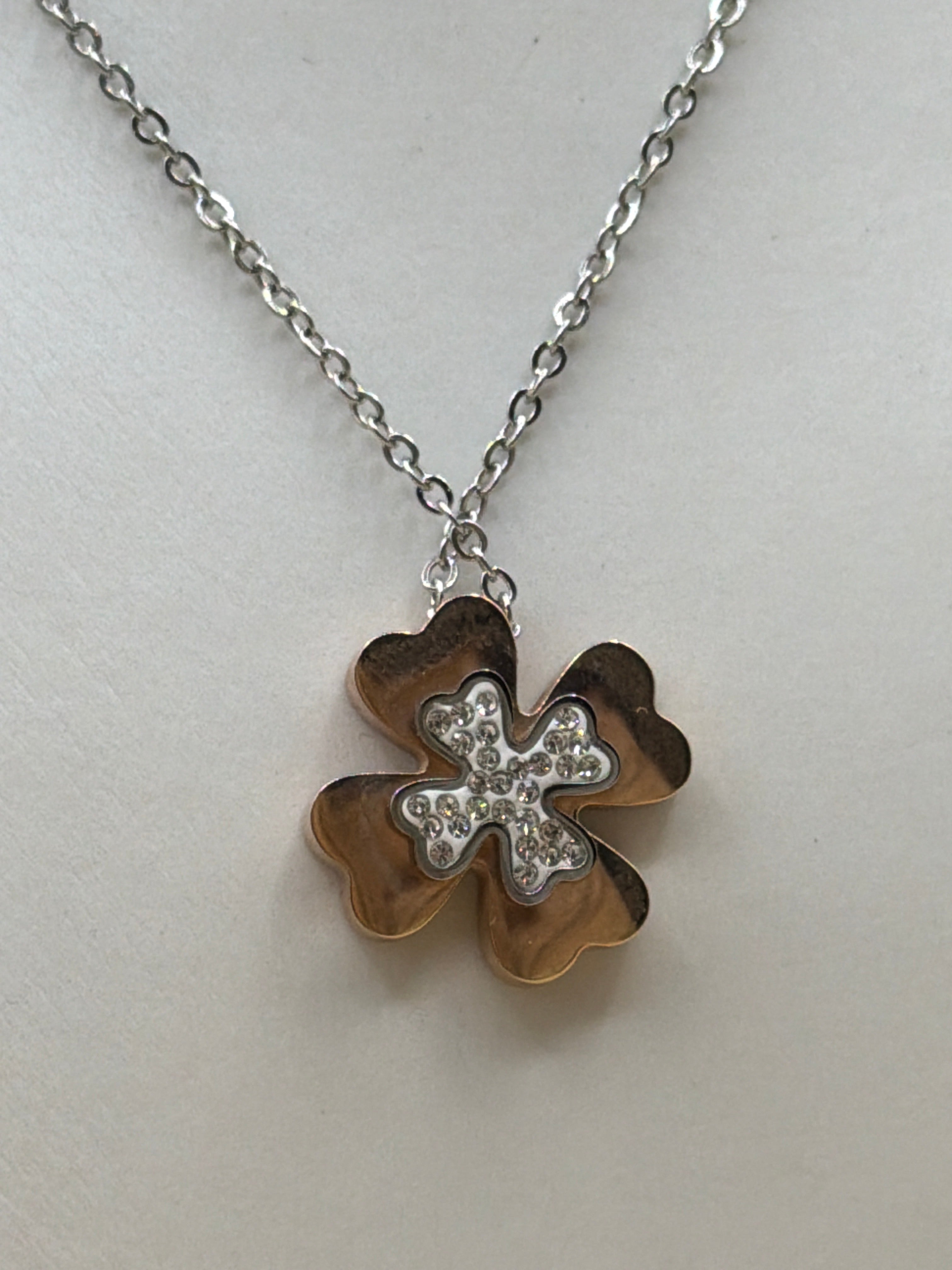 Collana Ororosa Quadrifoglio