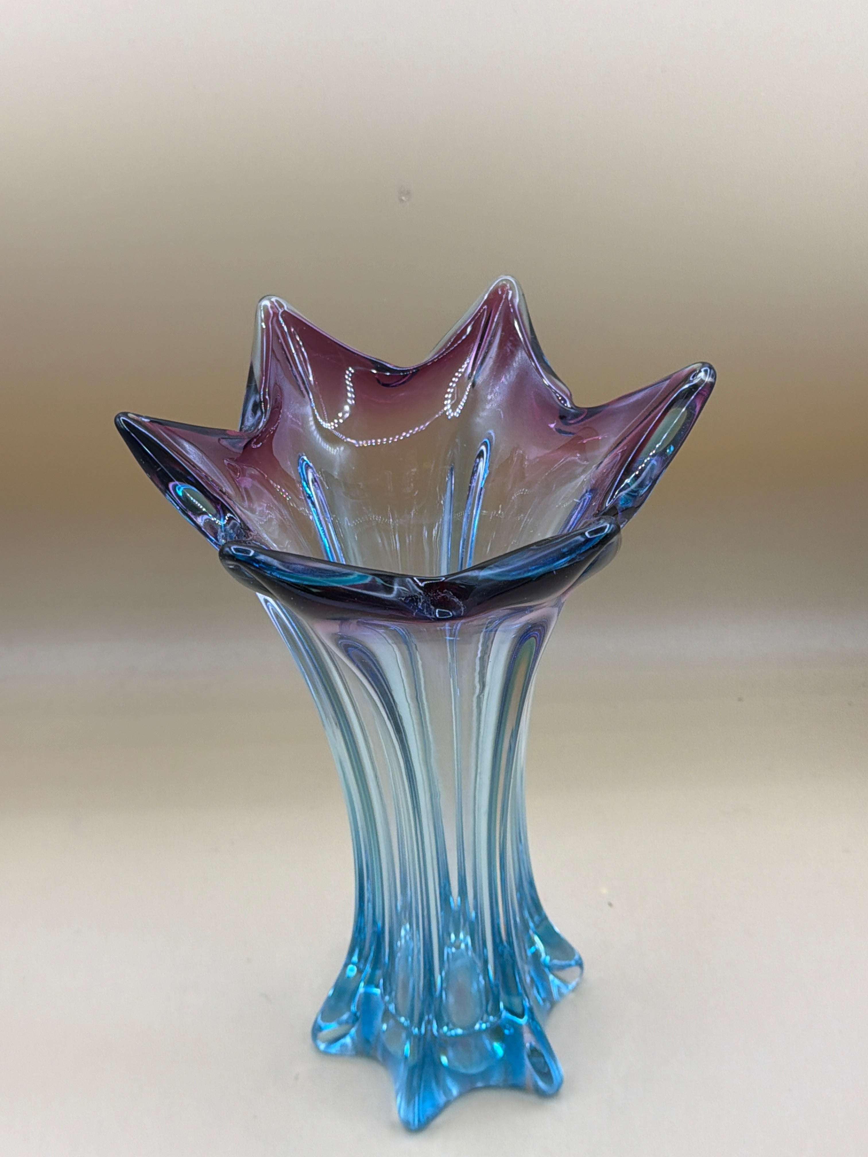 Vaso Murano Sfumato Azzurro Viola