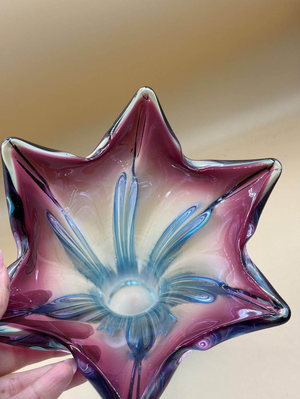 Vaso Murano Sfumato Azzurro Viola