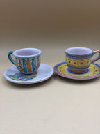 Servizio 6 Tazzine Da Caffè Con Con Piattino Kerameion Taormina