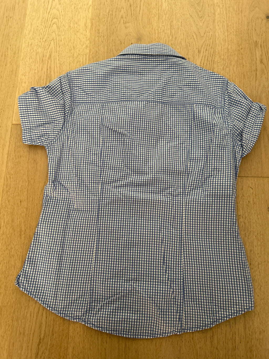 Camicia Donna Tirolese Manica Corta Bianca Azzurra Tg. L Nochstein Trachten