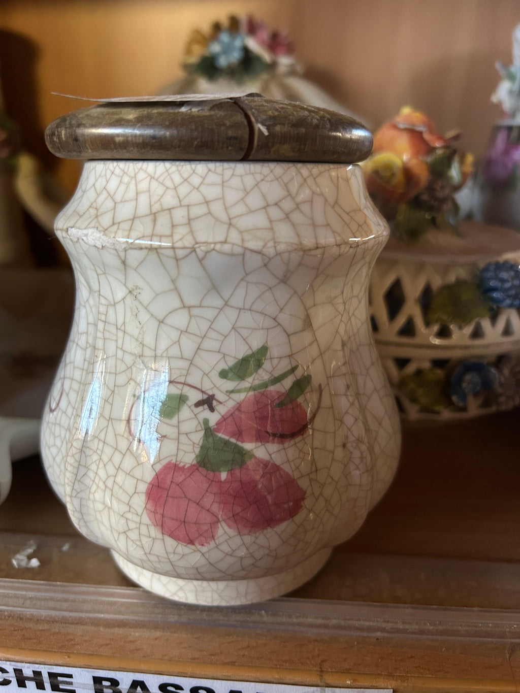 Barattolo Ceramica craquele Vecchia Bassano Tappo Legno