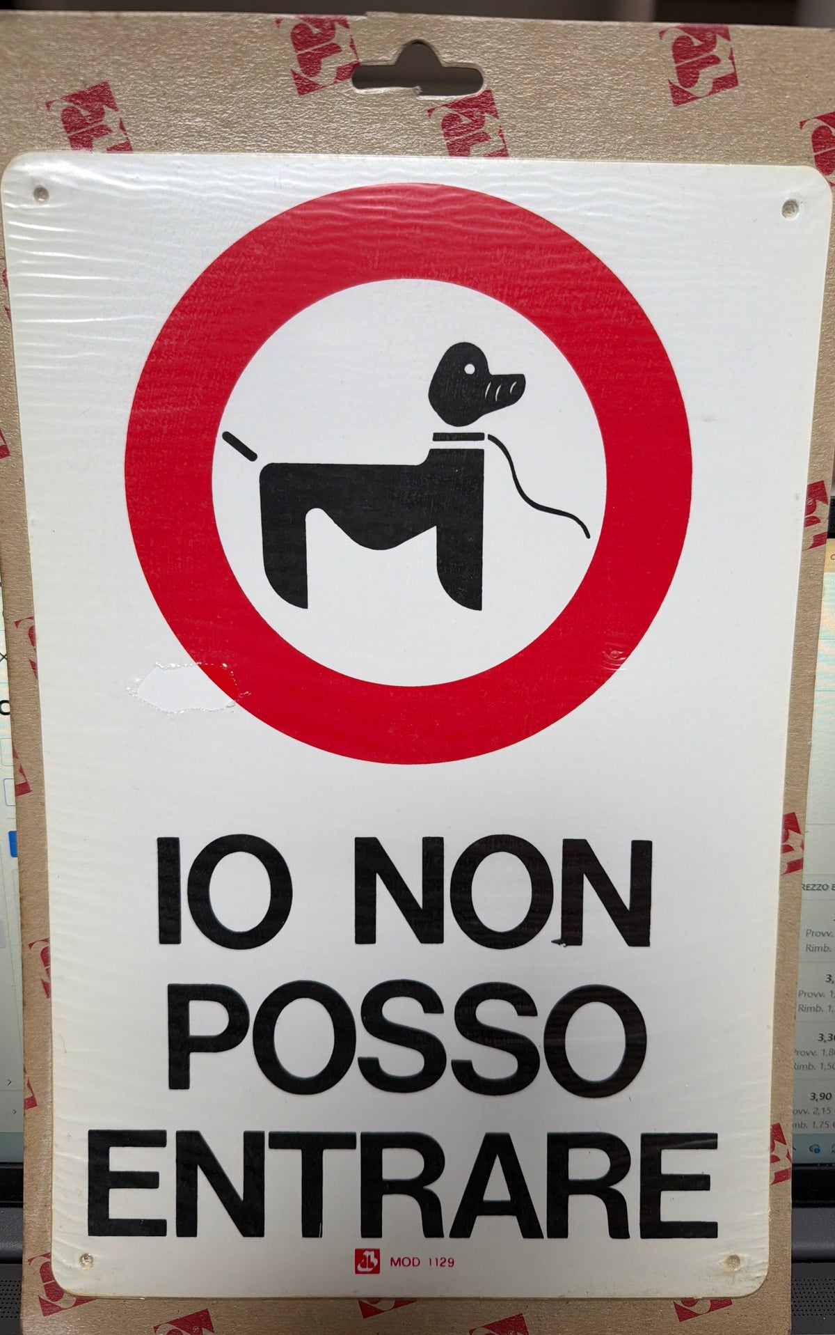 Cartello Segnaletico Io Non Posso Entrare Mod. 1129 Cm 20x30 Pvc