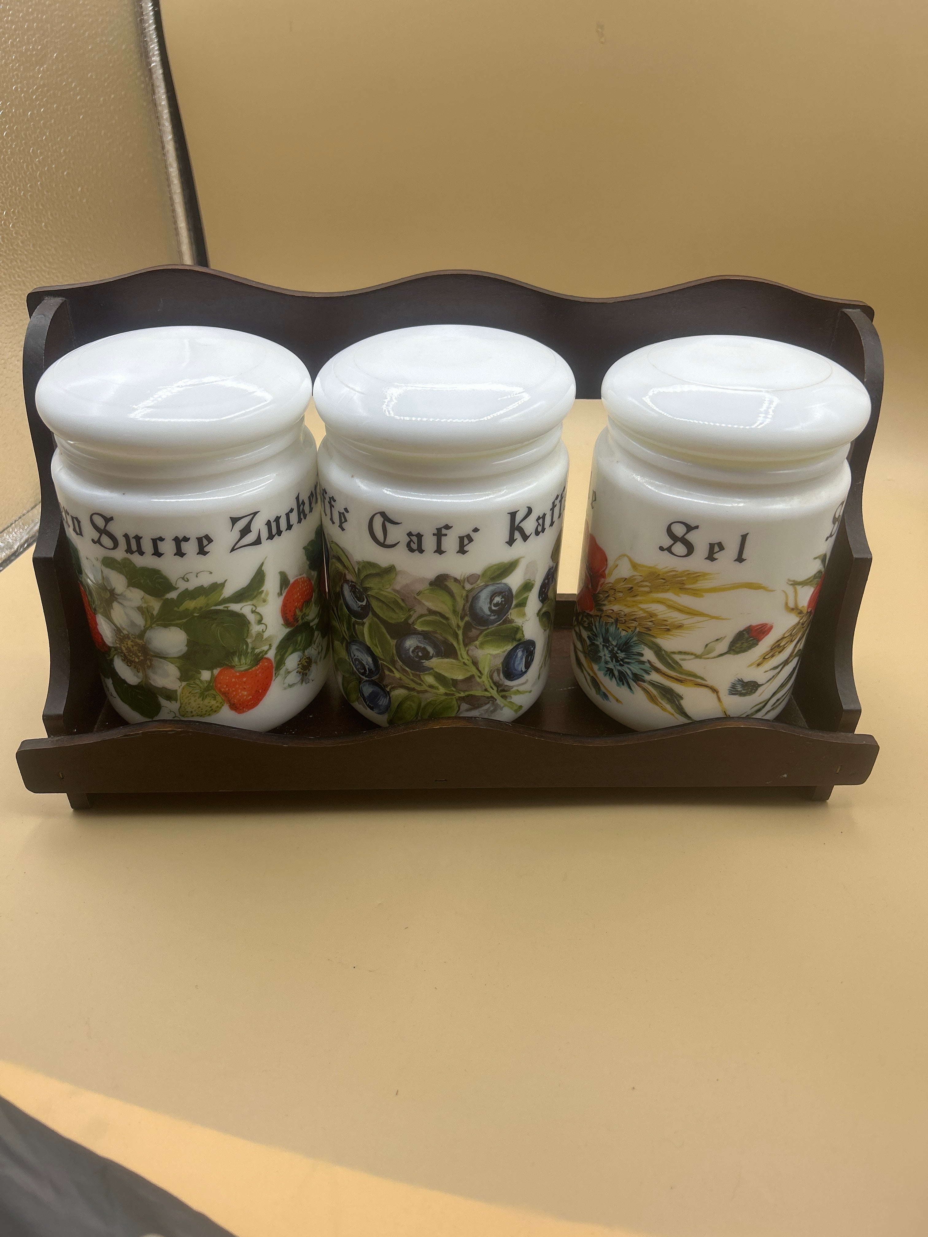 Mensolina Con Tre Vasi Sale Caffe Zucchero Vintage
