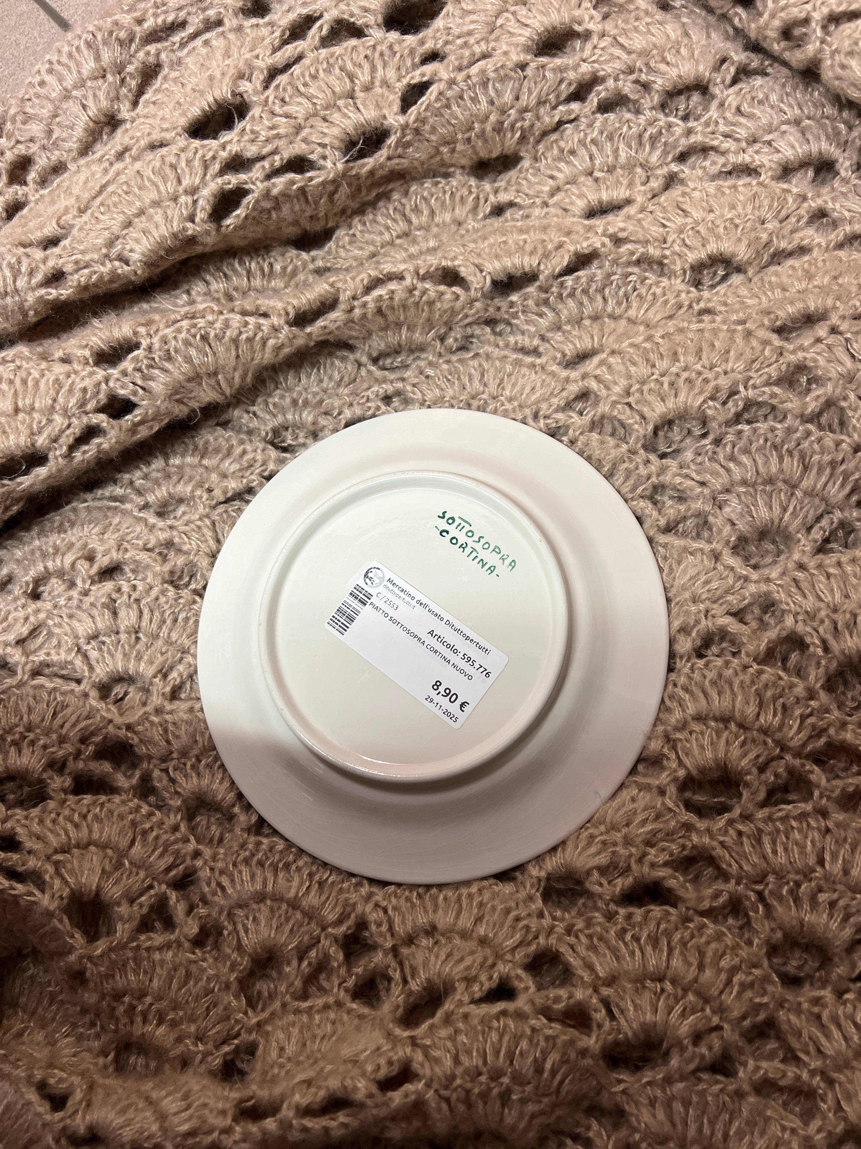 Piatto Sottosopra Cortina Da Dessert Nuovo