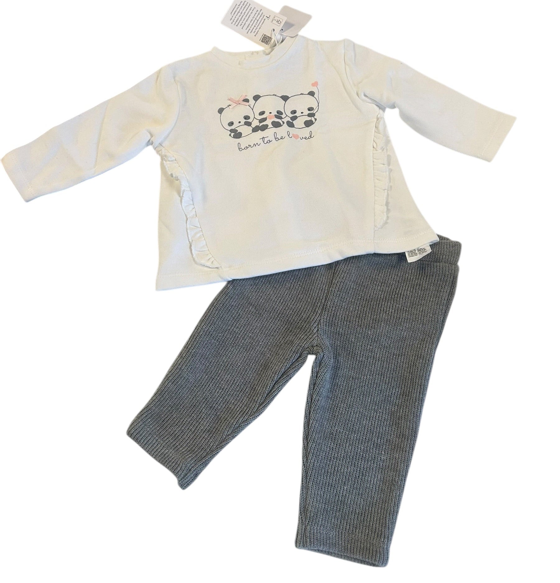 Completo Due Pz Maglia + Pantaloni 3-6 Mesi nuovi