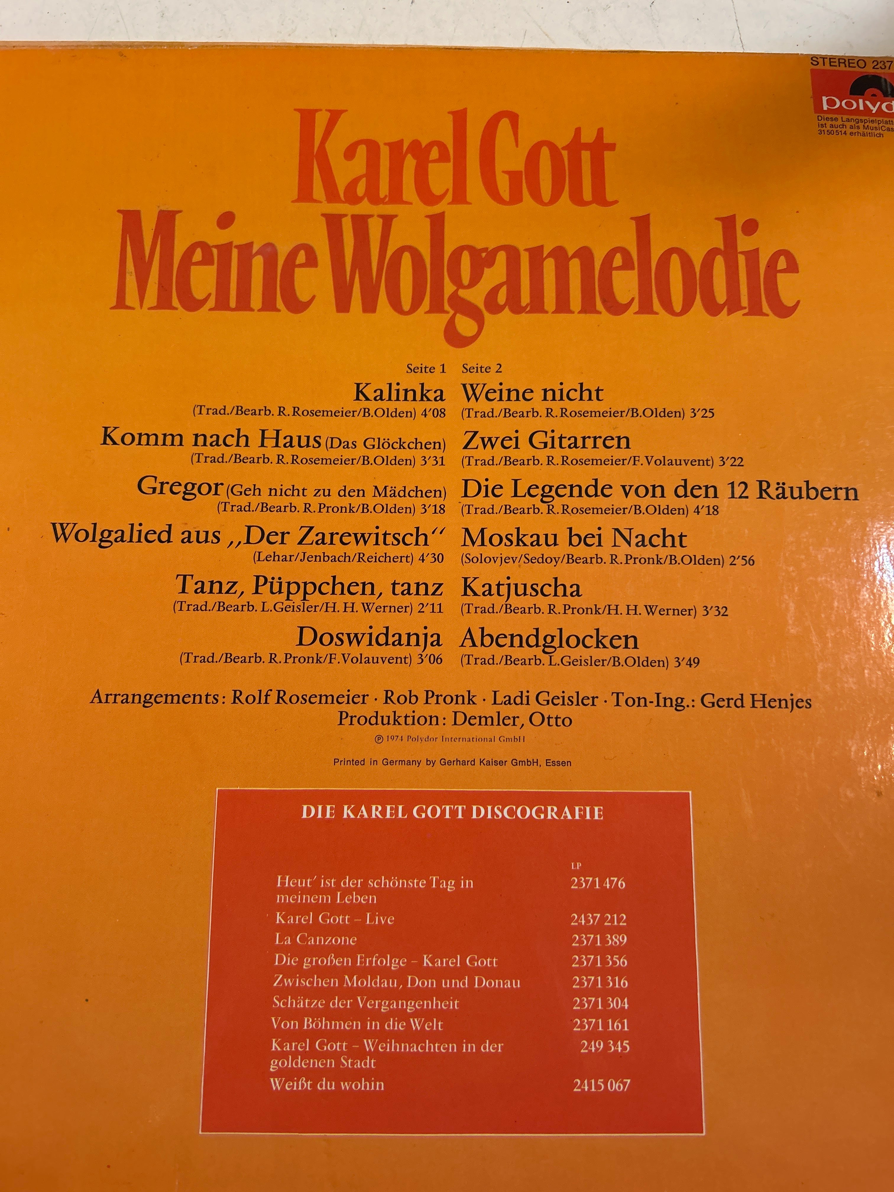 Lp 33 Giri Karel Gott Meine Wolgamelodie