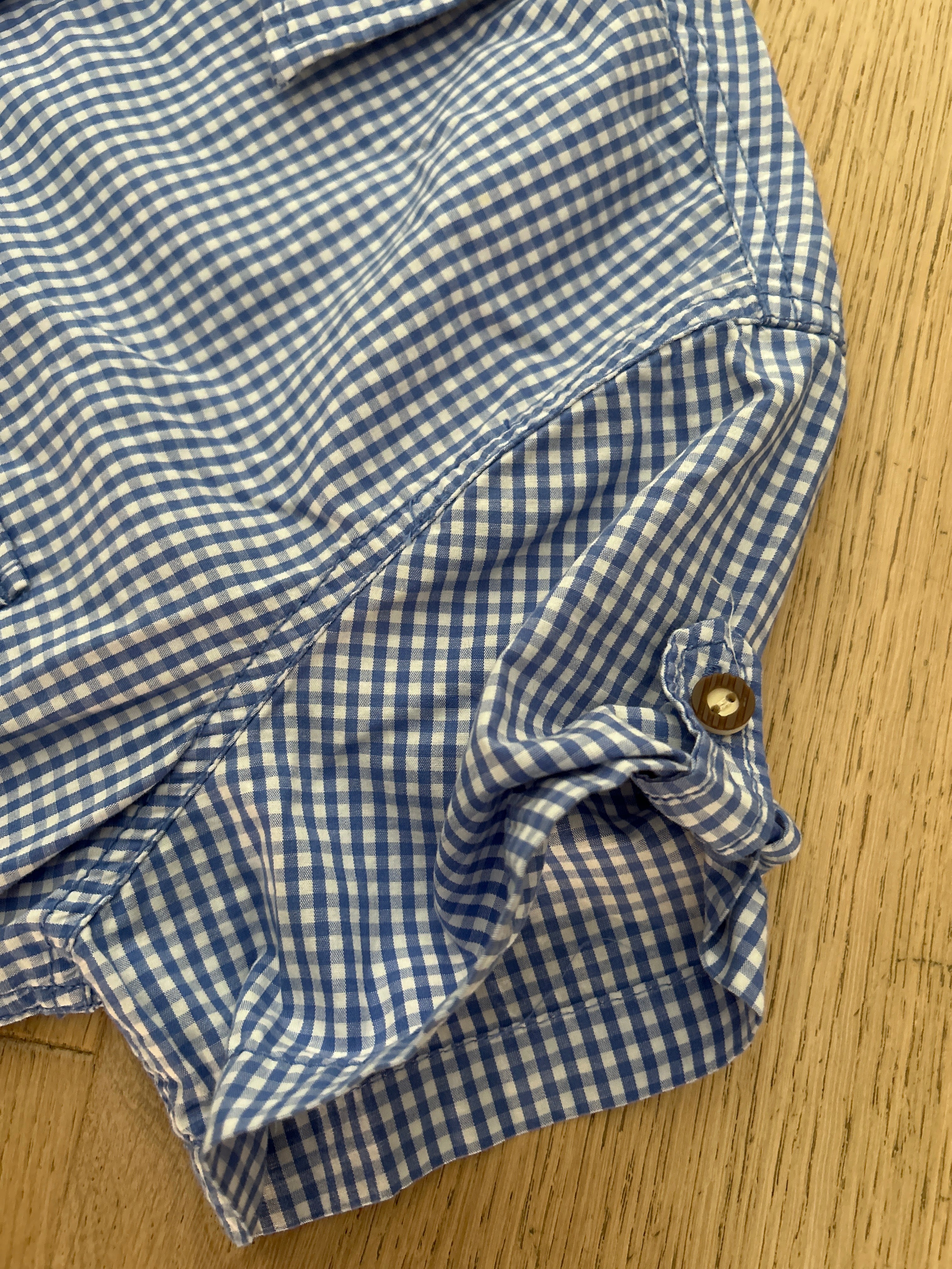 Camicia Donna Tirolese Manica Corta Bianca Azzurra Tg. L Nochstein Trachten