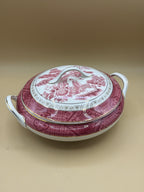 Zuppiera Bordo Oro Vintage Nikko Japan Double Phoenix, Motivo Salice Rosso/rosa