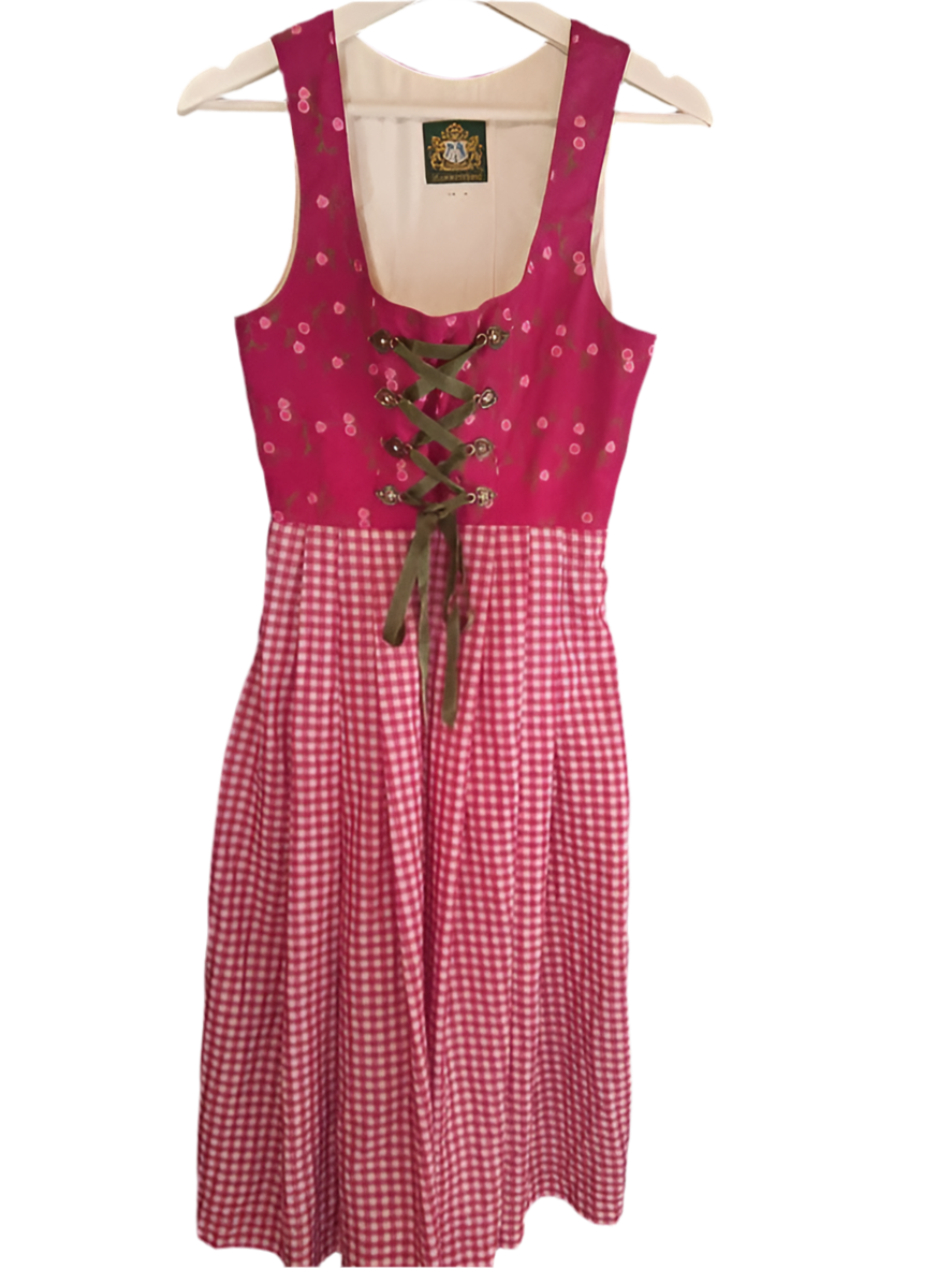 Vestito Tirolese Donna Xxs Hammerschmid Fucsia Bianco