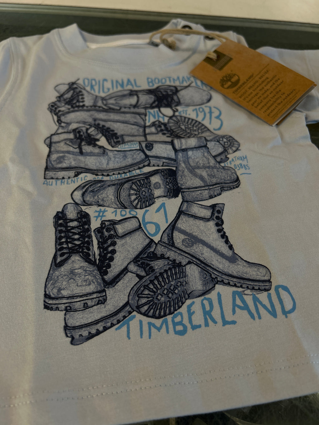 T-shirt Timberland 12 Mesi Nuova Bimbo Azzurra