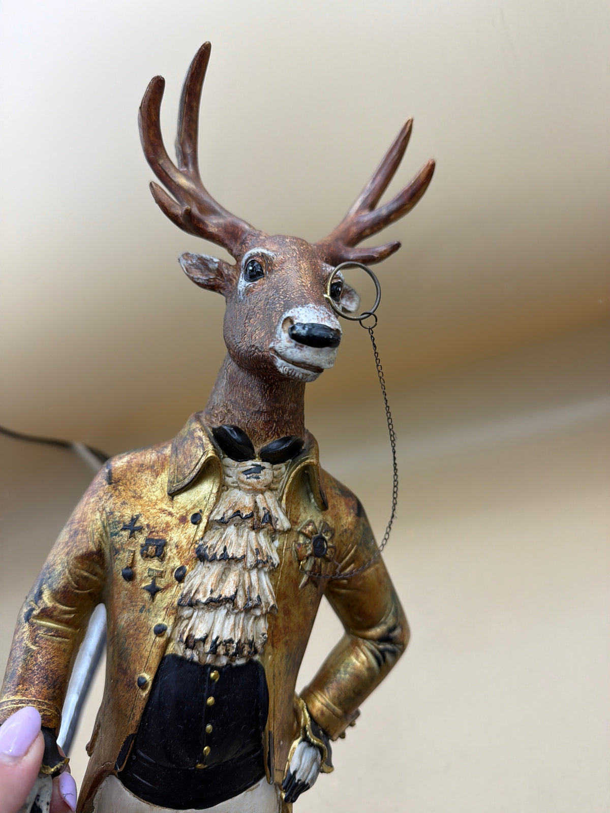 Decorazione Sir Deer 54cm Cervo Dorato