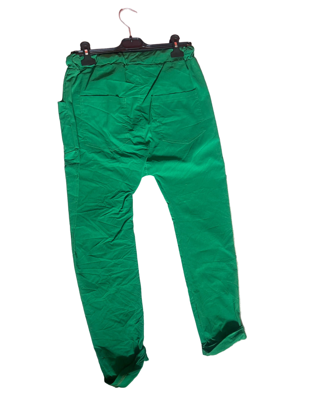 Pantaloni Tela Verdi Con Stampa Born To Be Free S Nuovi