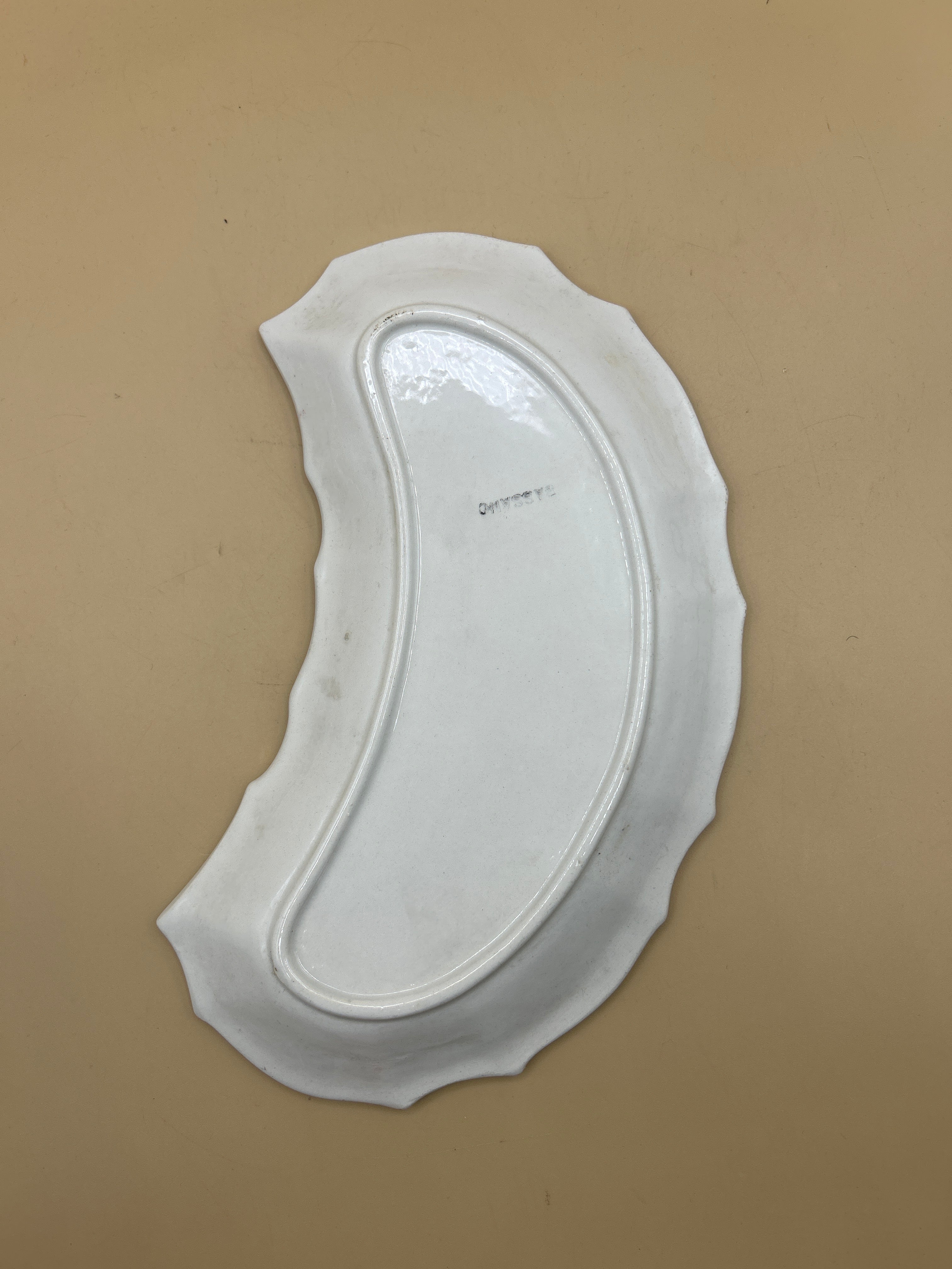 Piatto Mezzaluna Bassano Dipinto A Mano Con Fiori