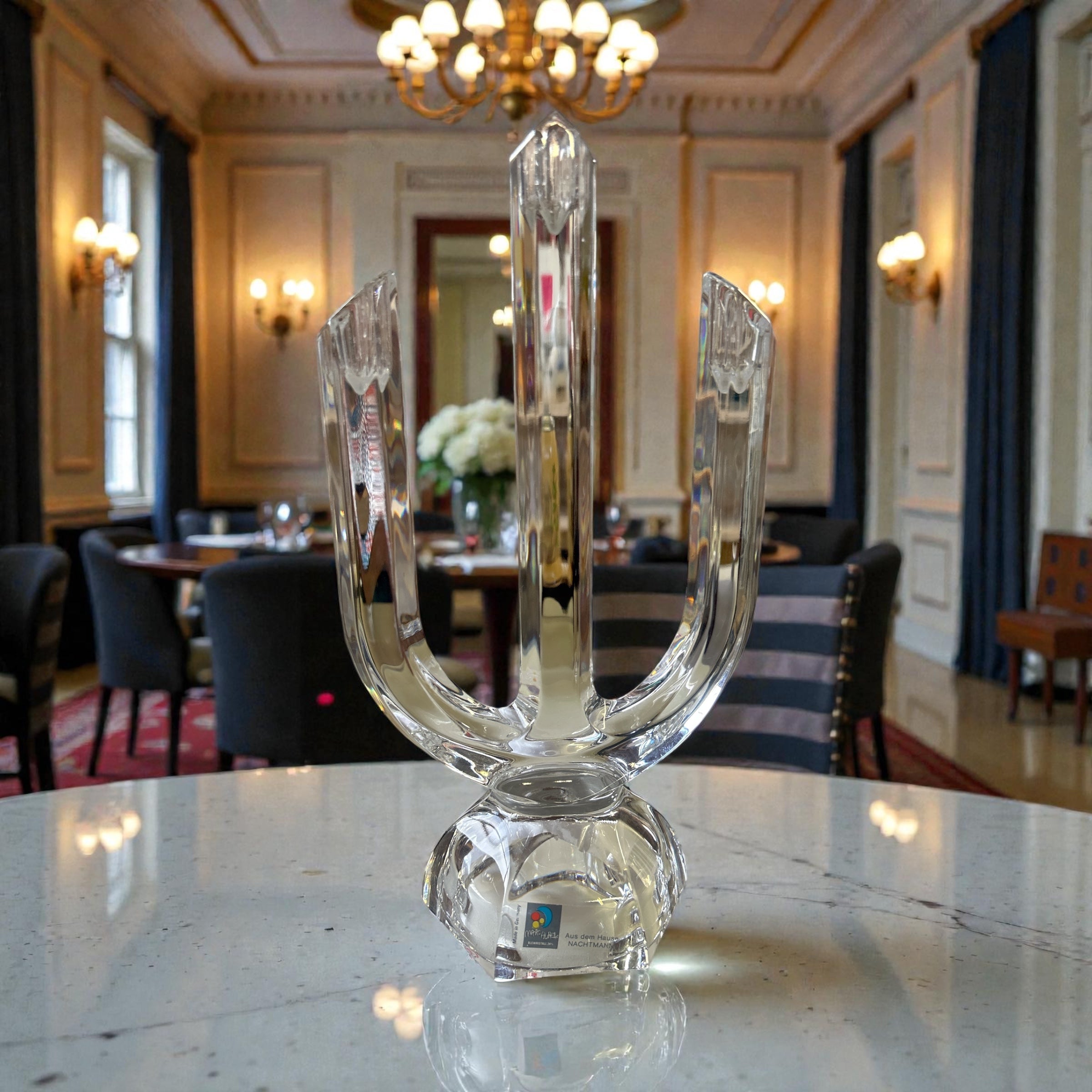 Candelabro in cristallo a tre  Braccia Marc Aurel