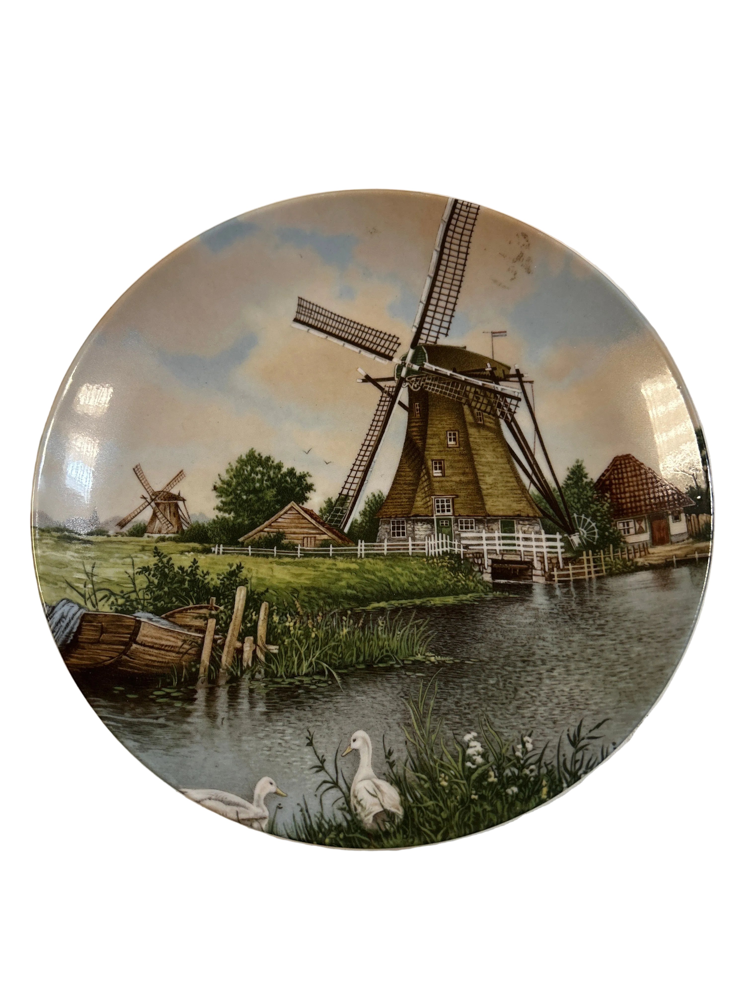 Piatto Da Appendere Royal Schwabap 1984 Decorato A Mano Con Mulini A Vento Olanda