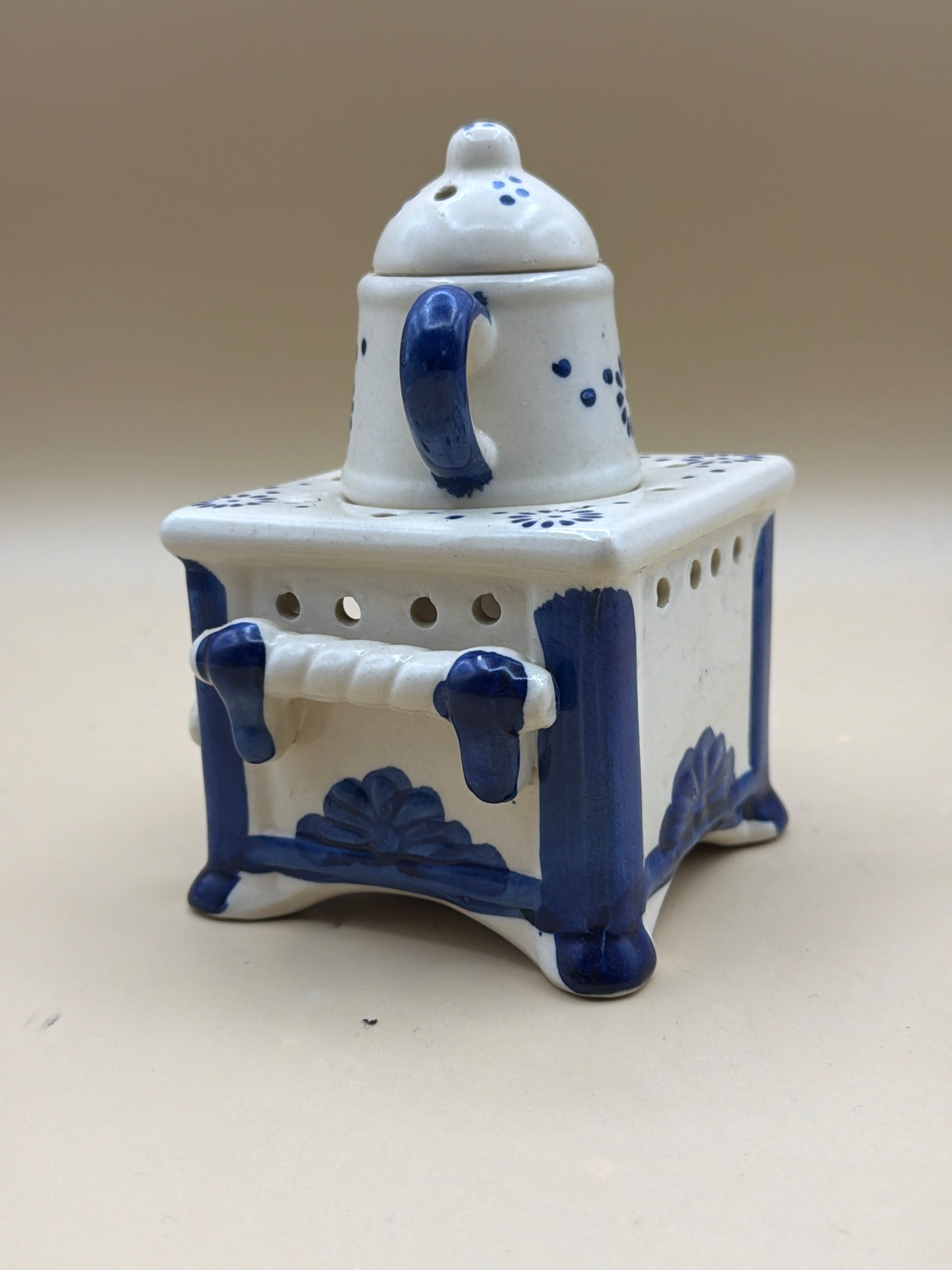 Bruciaessenze Teiera Bianco E Blu