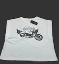 Tshirt Donna Bianca California Con Stampa Moto