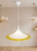 Lampadario A Campana Plastica Righe rosse o gialle