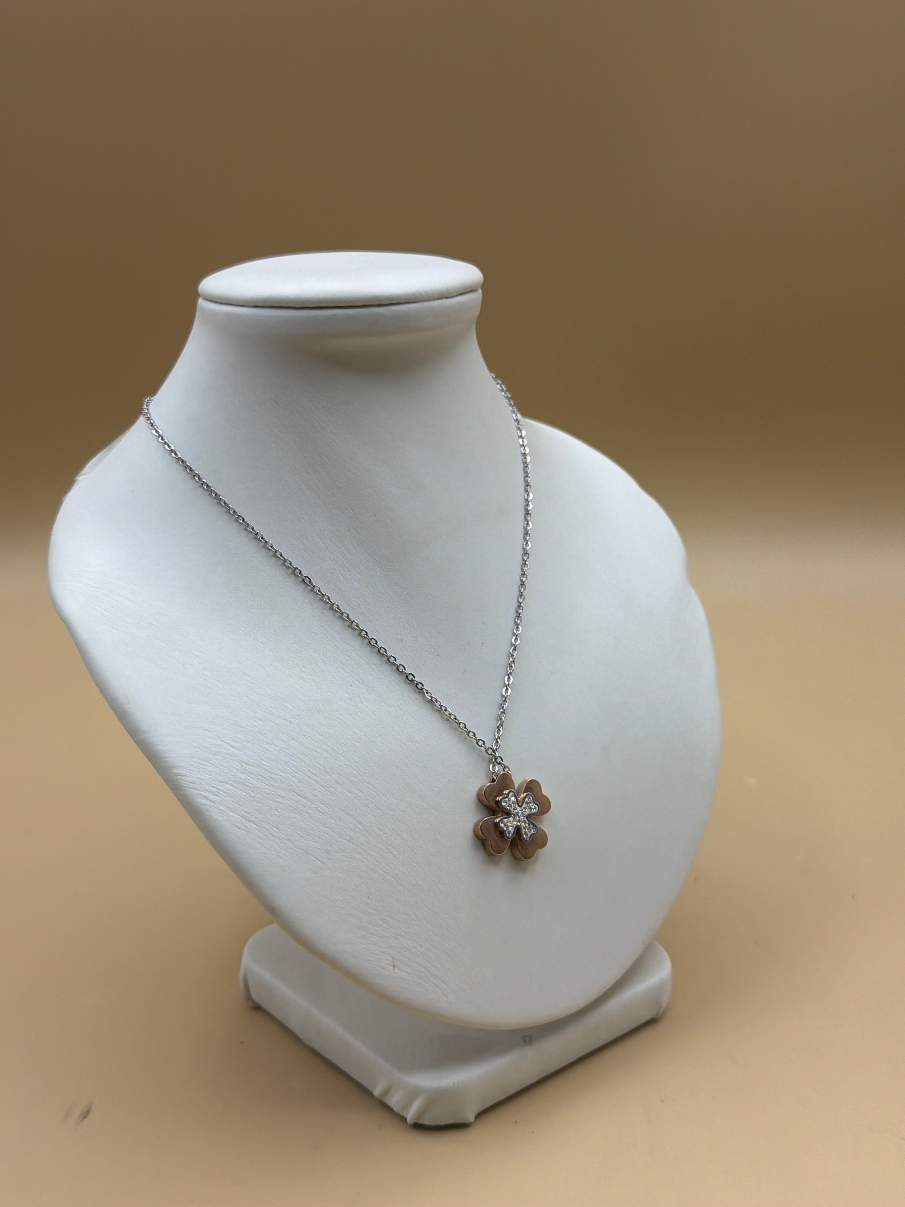Collana Ororosa Quadrifoglio