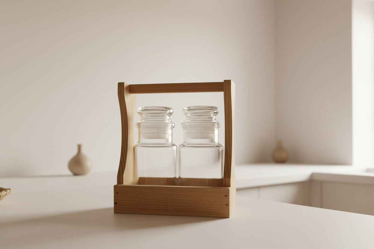 Coppia Barattolini Con Supporto