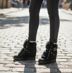 Stivaletti Donna Con Pelo Lapin Neri Nuovi 41