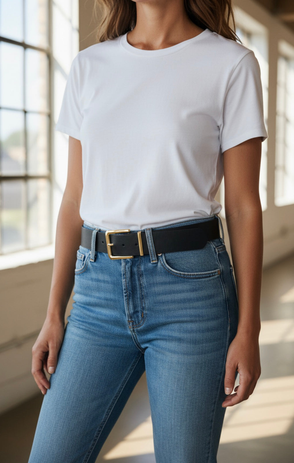 Cintura Nera Alta Ecopelle Nuova