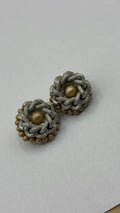 Coppia Orecchini Clip Intrecciati Color Argento