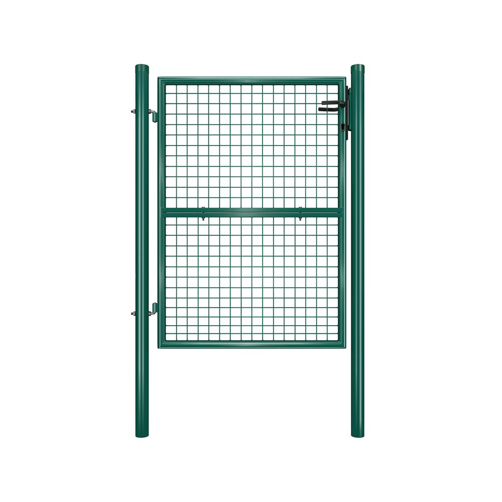 SONGMICS Cancello da Giardino in Acciaio per Recinzione con Serratura 106 x 125 cm Verde