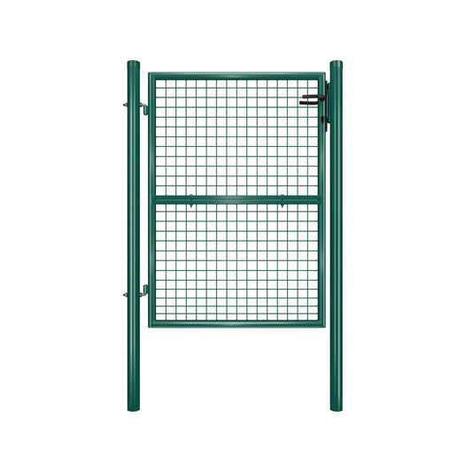 SONGMICS Cancello da Giardino in Acciaio per Recinzione con Serratura 106 x 125 cm Verde