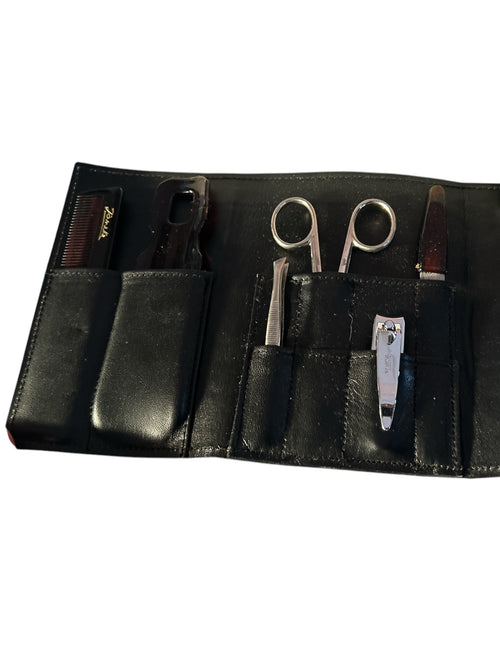 Set Manicure Con Custodia In Vero Rettile Nuovo