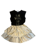 Vestito Nero Oro Le Voliere Xs