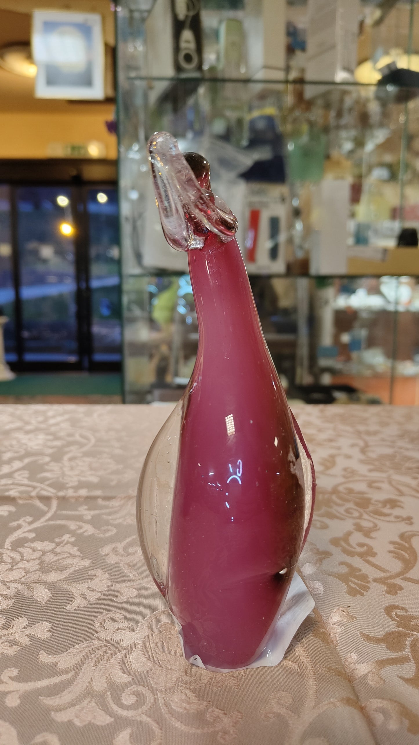 Papera in vetro di Murano rosa