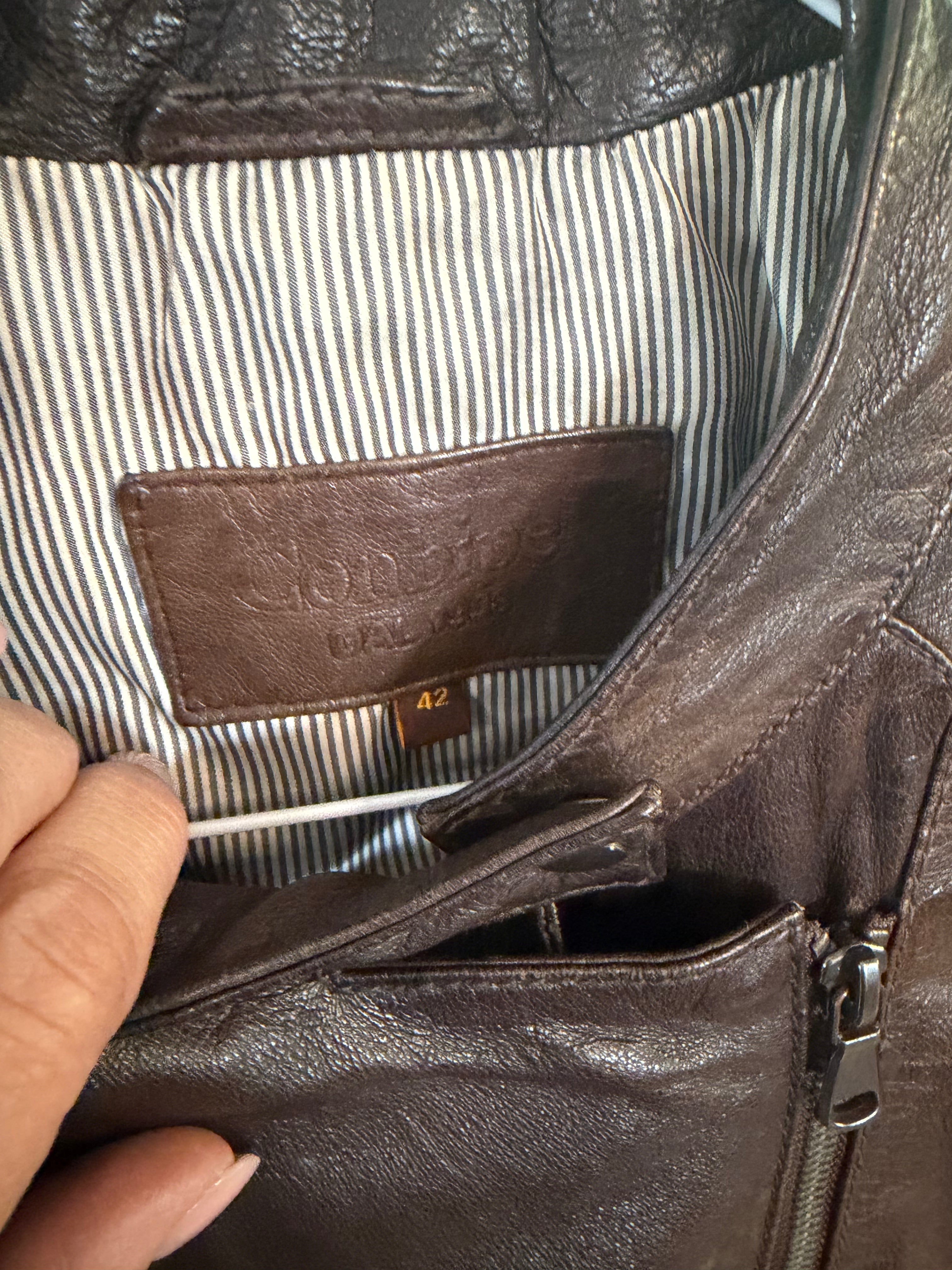 Giacca Pelle Conbipel 42 Donna Marrone