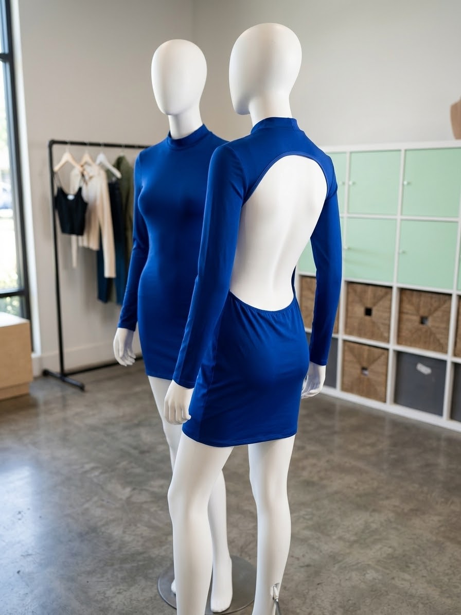Vestito Bluette Schiena Scoperta S