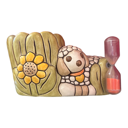 Thun toothbrush holder with sheep and hourglass