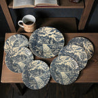 6 Piattini Con Piatto Bianchi Blu Country Cottage British Anchor England
