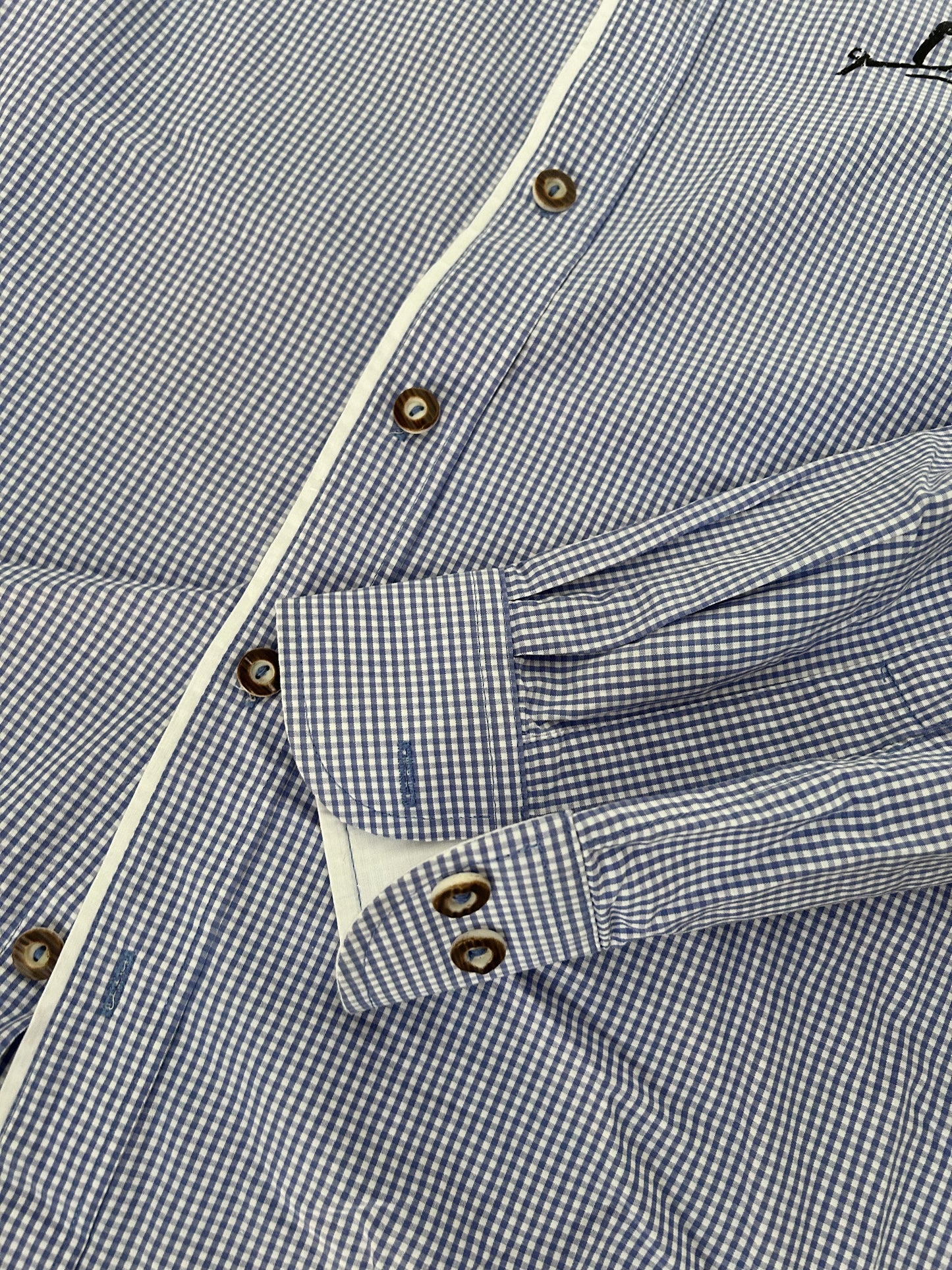 Camicia Uomo Tirolese Manica Lunga Con Cervo L Nockstein Trachten
