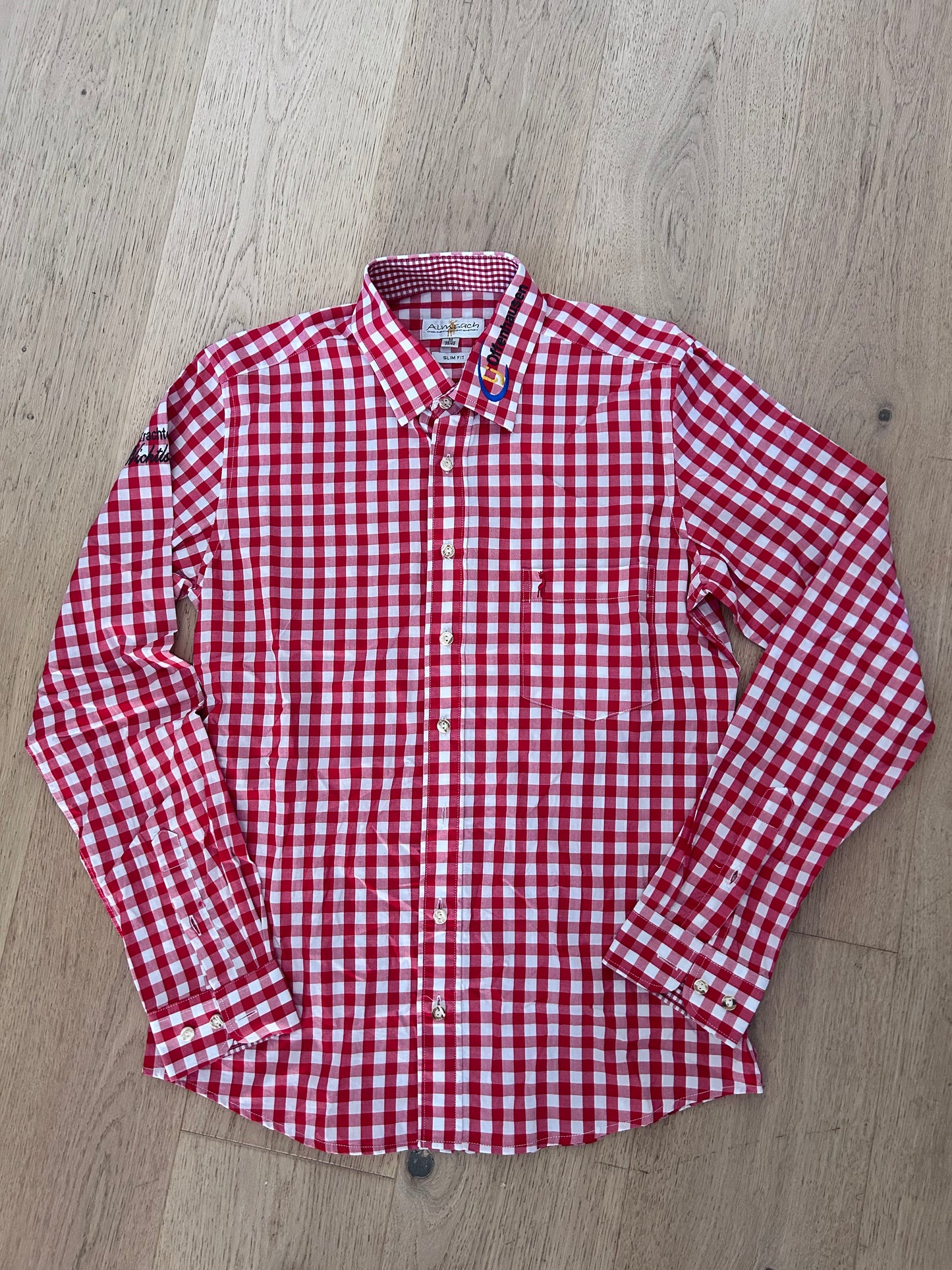 Camicia Uomo Tirolese Rossa M Almsach Slim Fit
