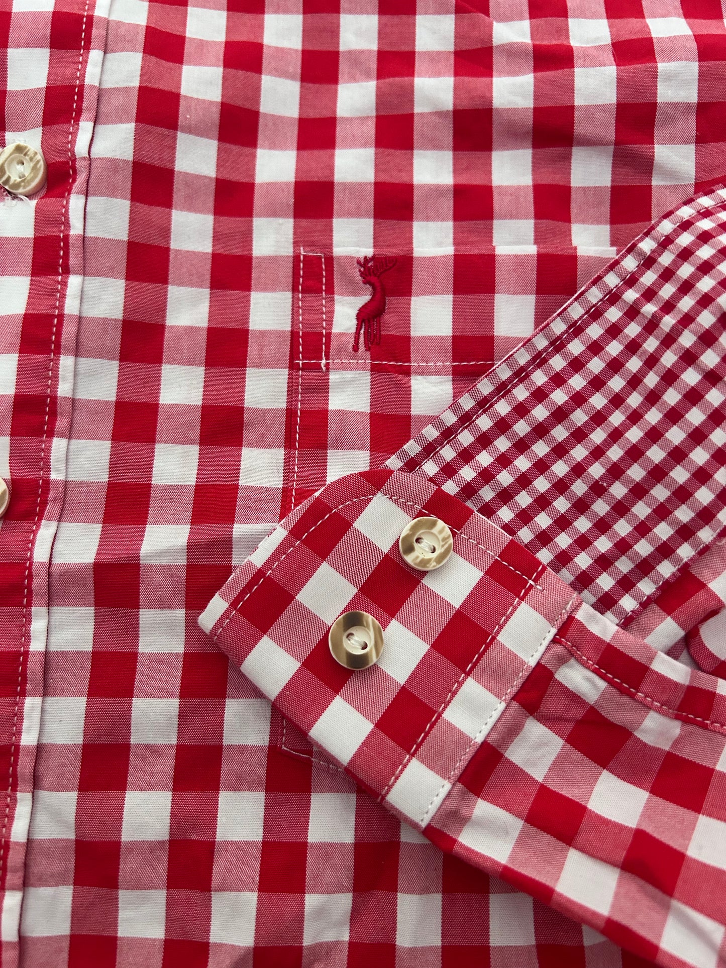 Camicia Uomo Tirolese Rossa M Almsach Slim Fit