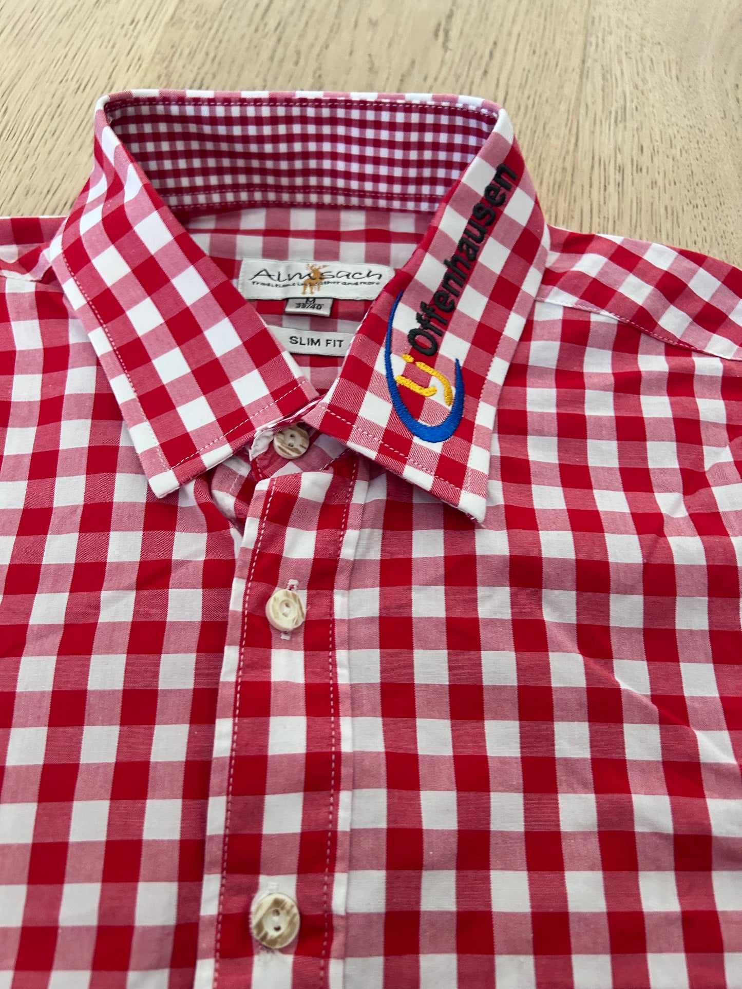 Camicia Uomo Tirolese Rossa M Almsach Slim Fit