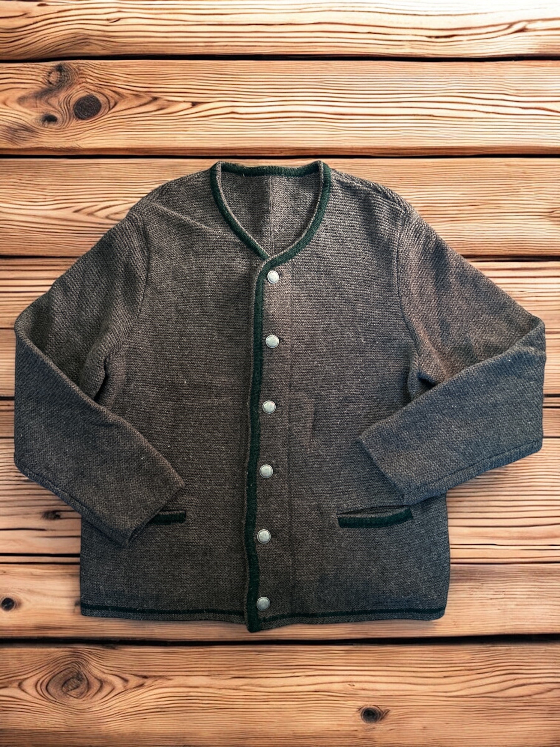 Maglione Cardigan Uomo In Lana Xxl