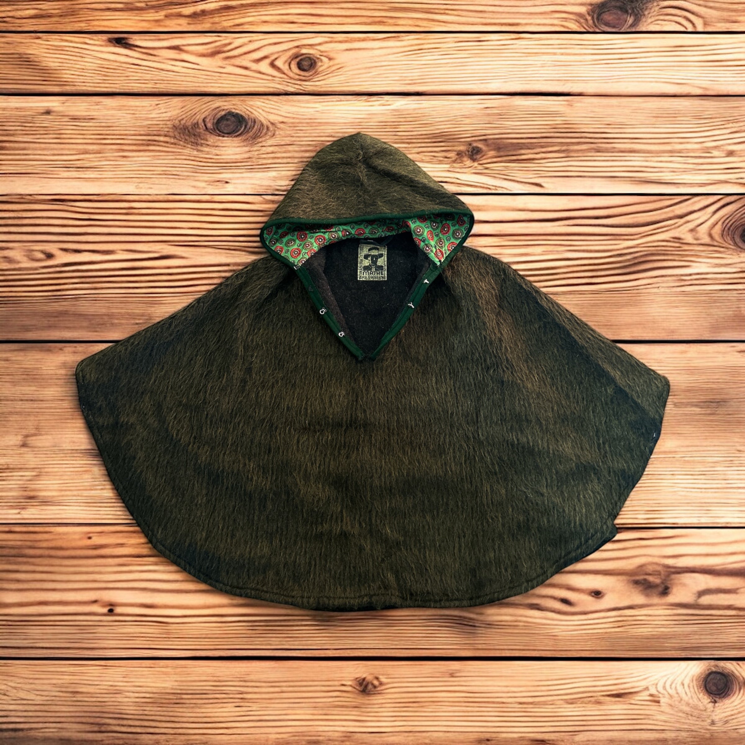 Mantella Poncho In Lana Cotta Tirolese Vintage