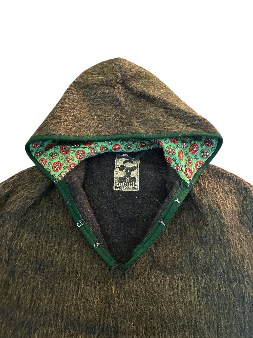 Mantella Poncho In Lana Cotta Tirolese Vintage