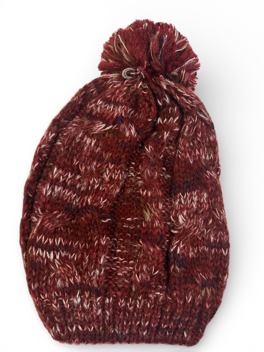 Berretto Rosso Scuro Con Pon Pon Nuovo