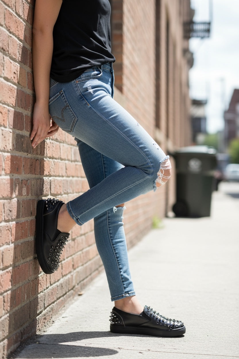 Scarpe Basse Nere Con Borche 36 Nuove