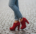 Scarpe Rosse Tacco Alto Plateau Nuove Nr 40