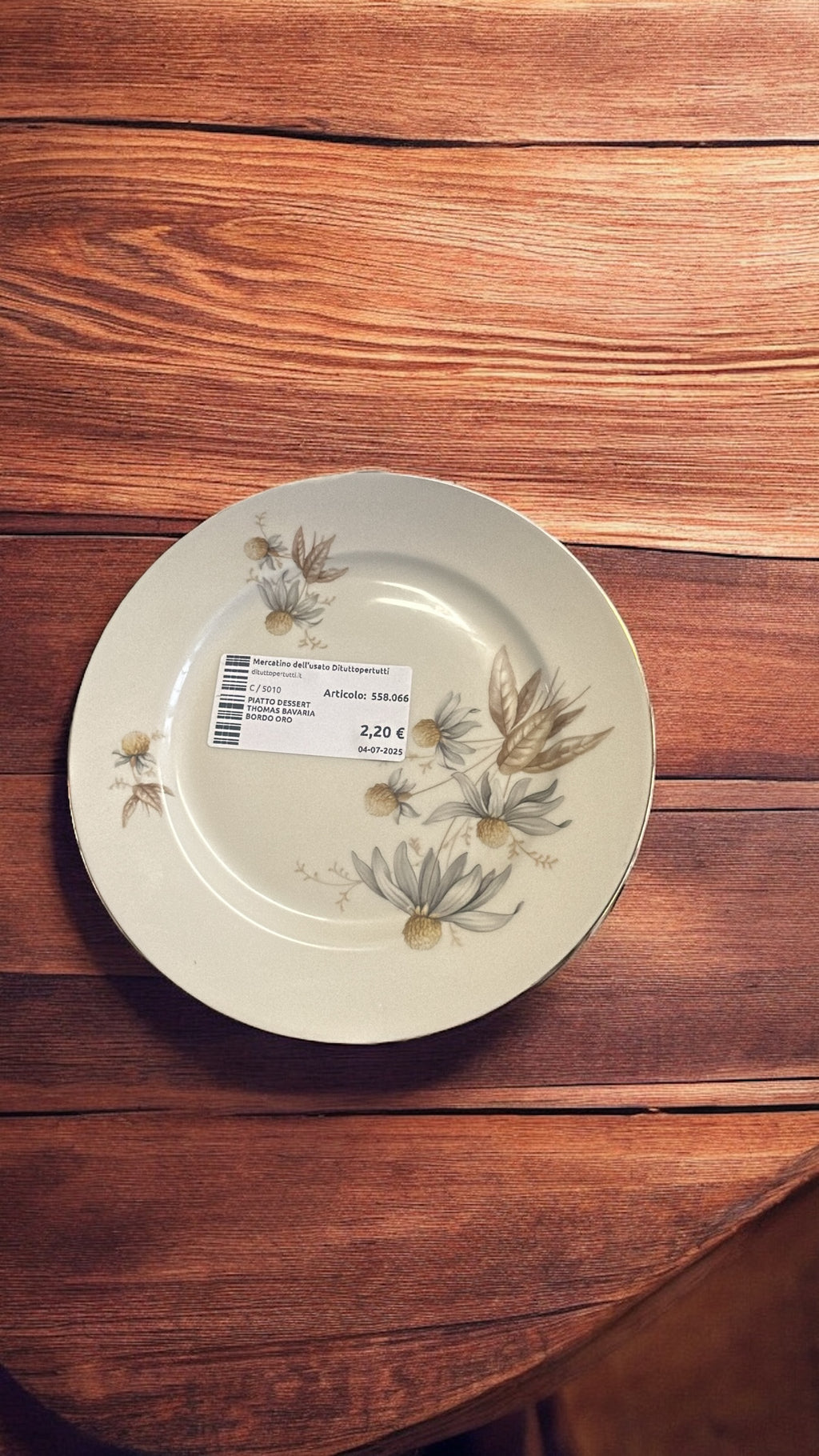 Piatto Dessert Thomas Bavaria Bordo Oro